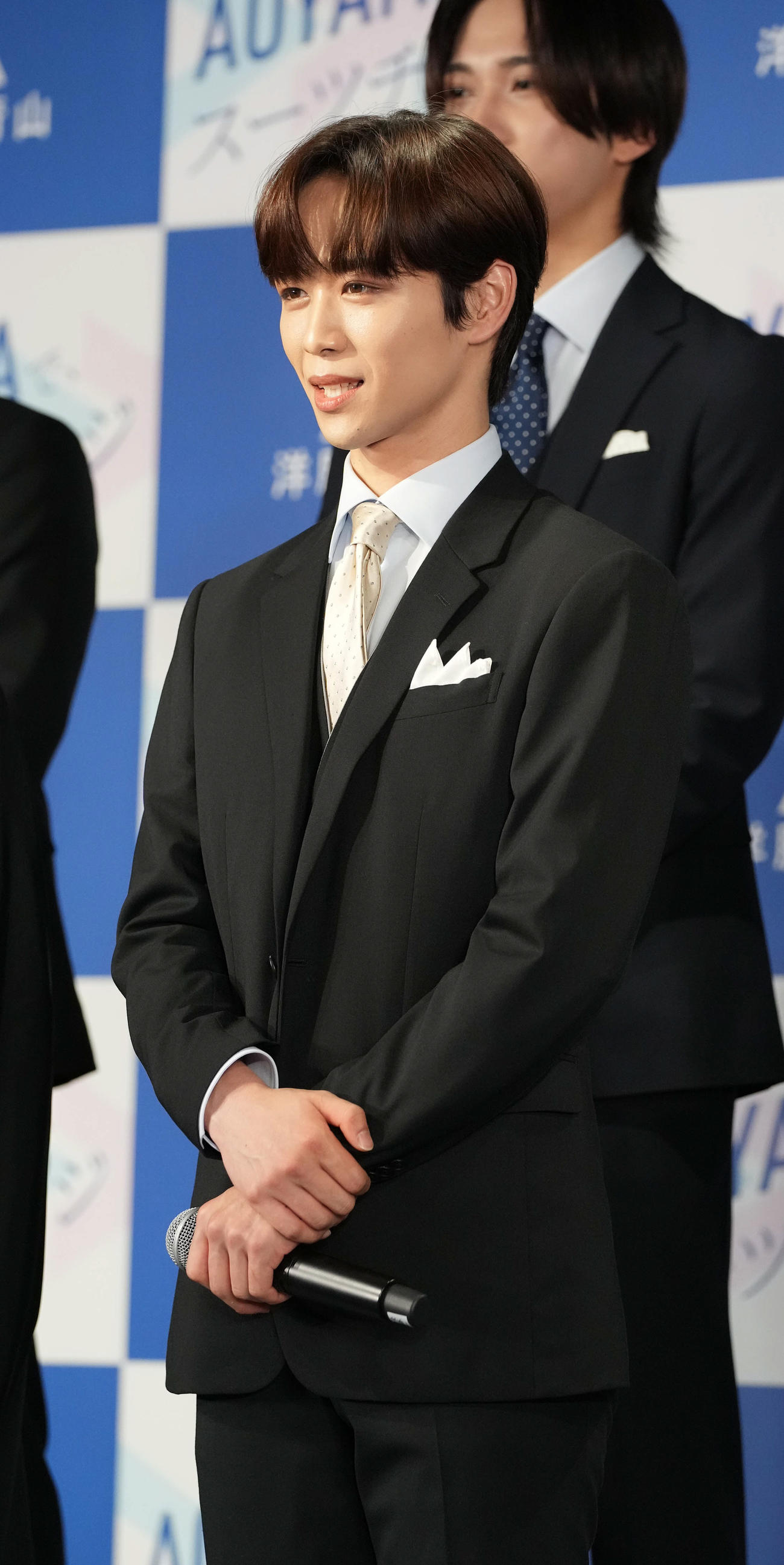 「洋服の青山　新CM発表会」に臨むINI後藤威尊（撮影・小沢裕）