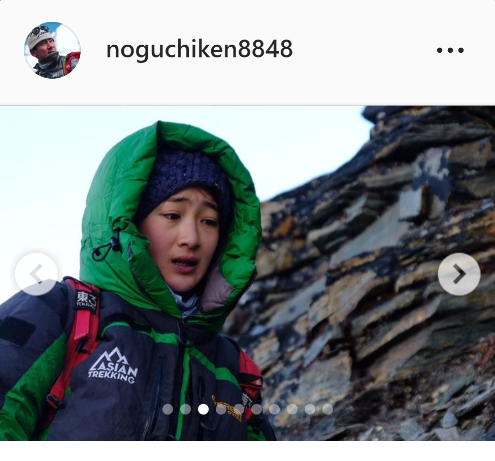 ヒマラヤのアイランドピーク登頂に成功した野口健氏の長女の絵子さん（インスタグラムより）