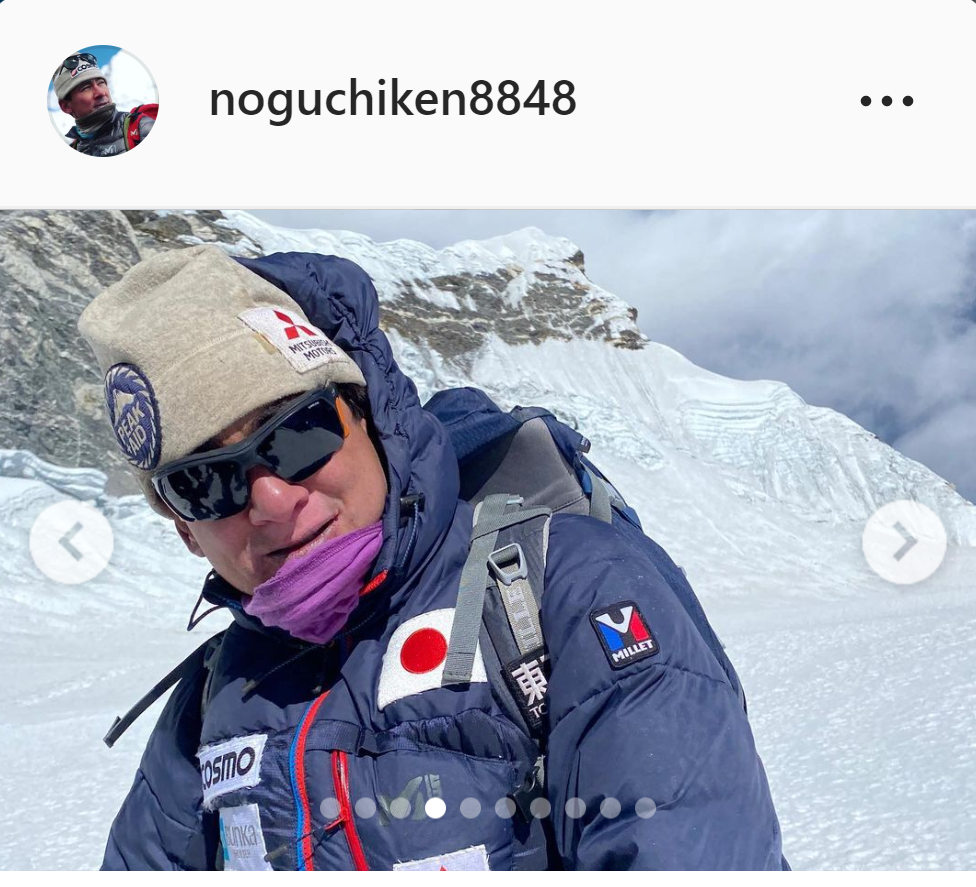 ヒマラヤのアイランドピーク登頂に成功した野口健氏（インスタグラムより）