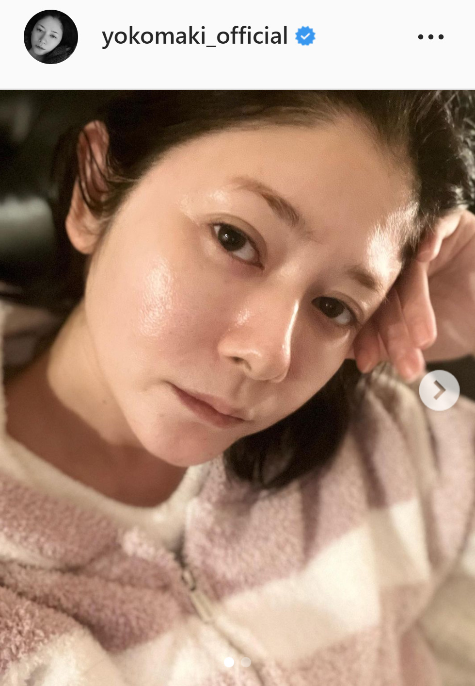 自撮り姿を公開した真木よう子（真木よう子のインスタグラムより）