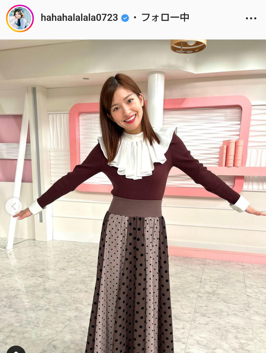 後藤楽々アナのインスタグラムより