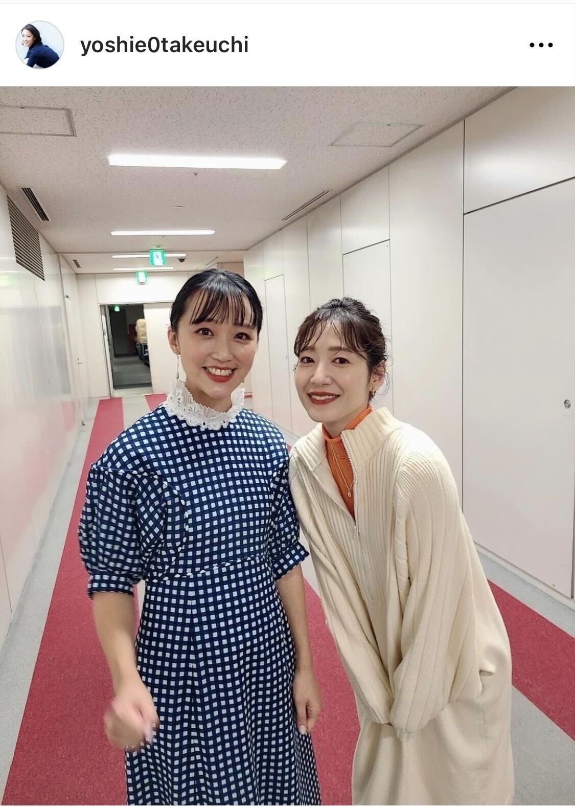 竹内由恵アナと吉田明世アナ（竹内由恵アナのインスタグラムより）