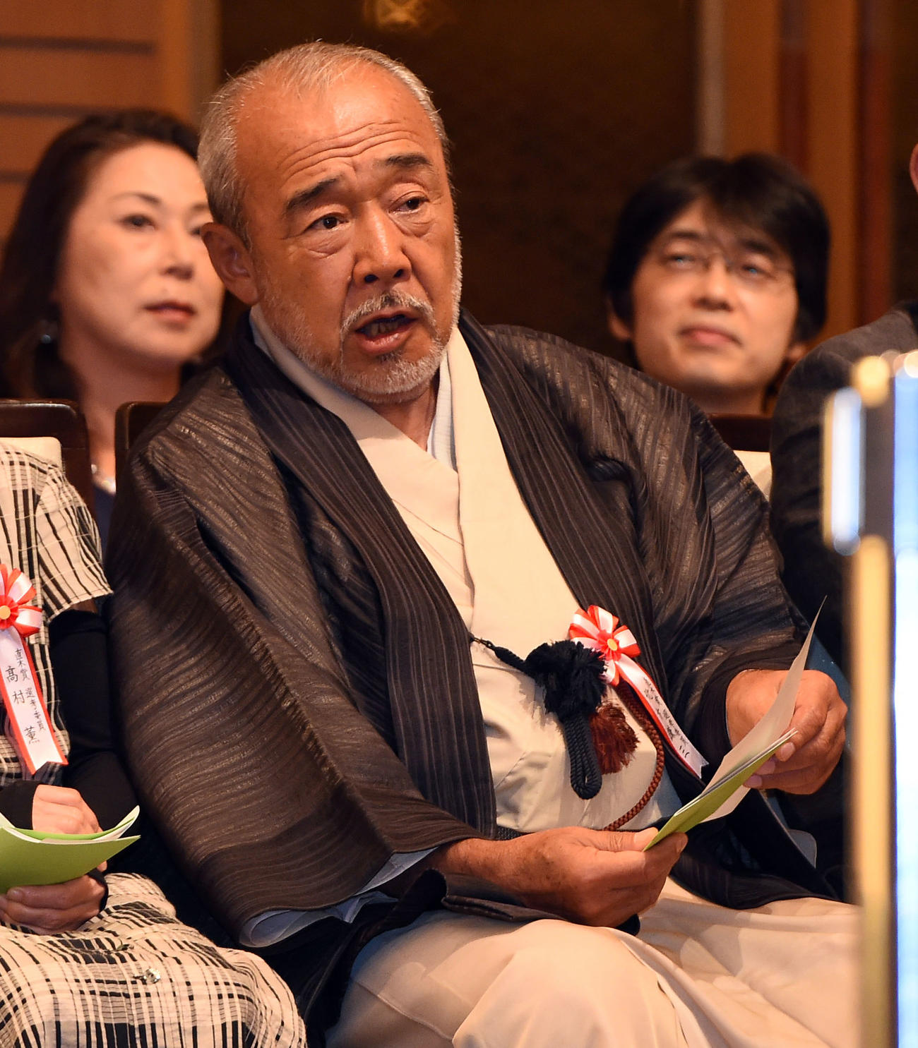 芥川賞・直木賞の贈呈式に出席した北方謙三氏（2015年8月撮影）