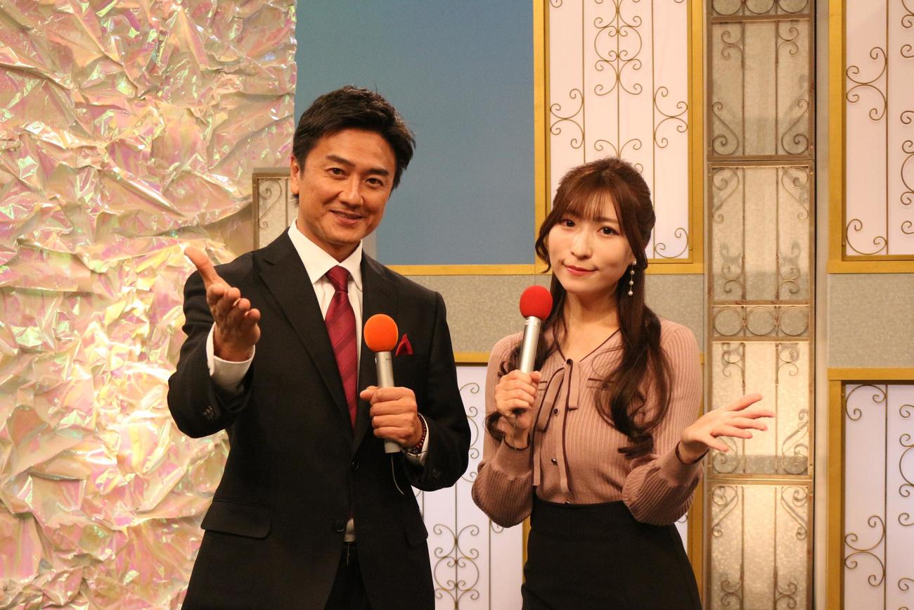 チバテレビの長寿番組「カラオケ大賞」の新MCに就任した原田龍二と山田かれん