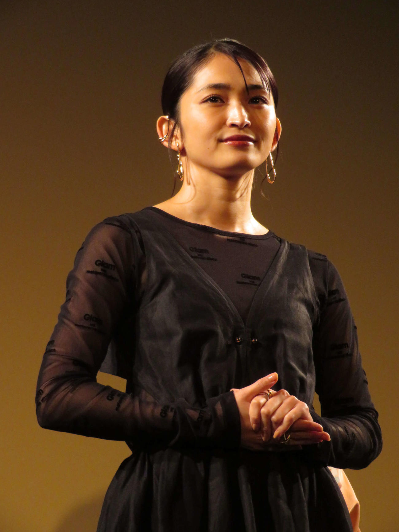 映画「茶飲友達」完成披露試写会に登壇した岡本玲（撮影・村上幸将）