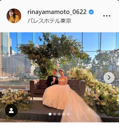 山本里菜アナウンサーのインスタグラムより