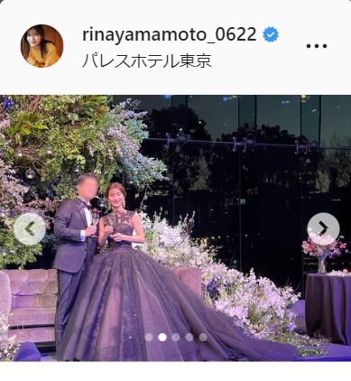 山本里菜アナウンサーのインスタグラムより