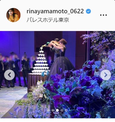 山本里菜アナウンサーのインスタグラムより