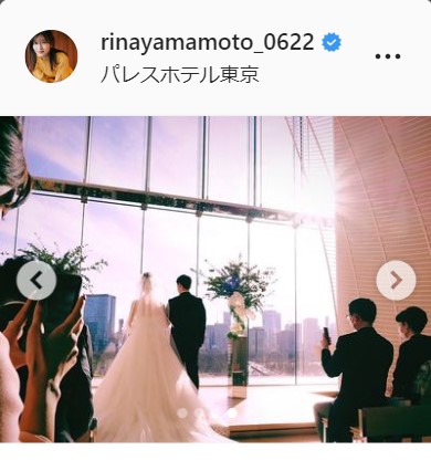 山本里菜アナウンサーのインスタグラムより