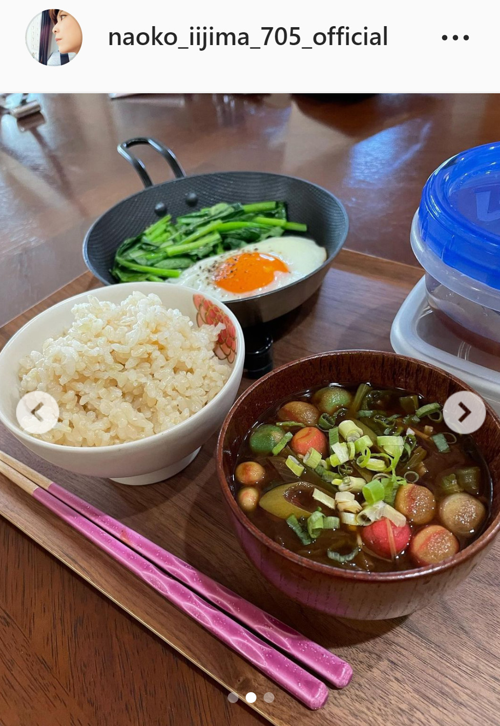 飯島直子の食卓に並んだ料理（飯島直子のインスタグラムより）