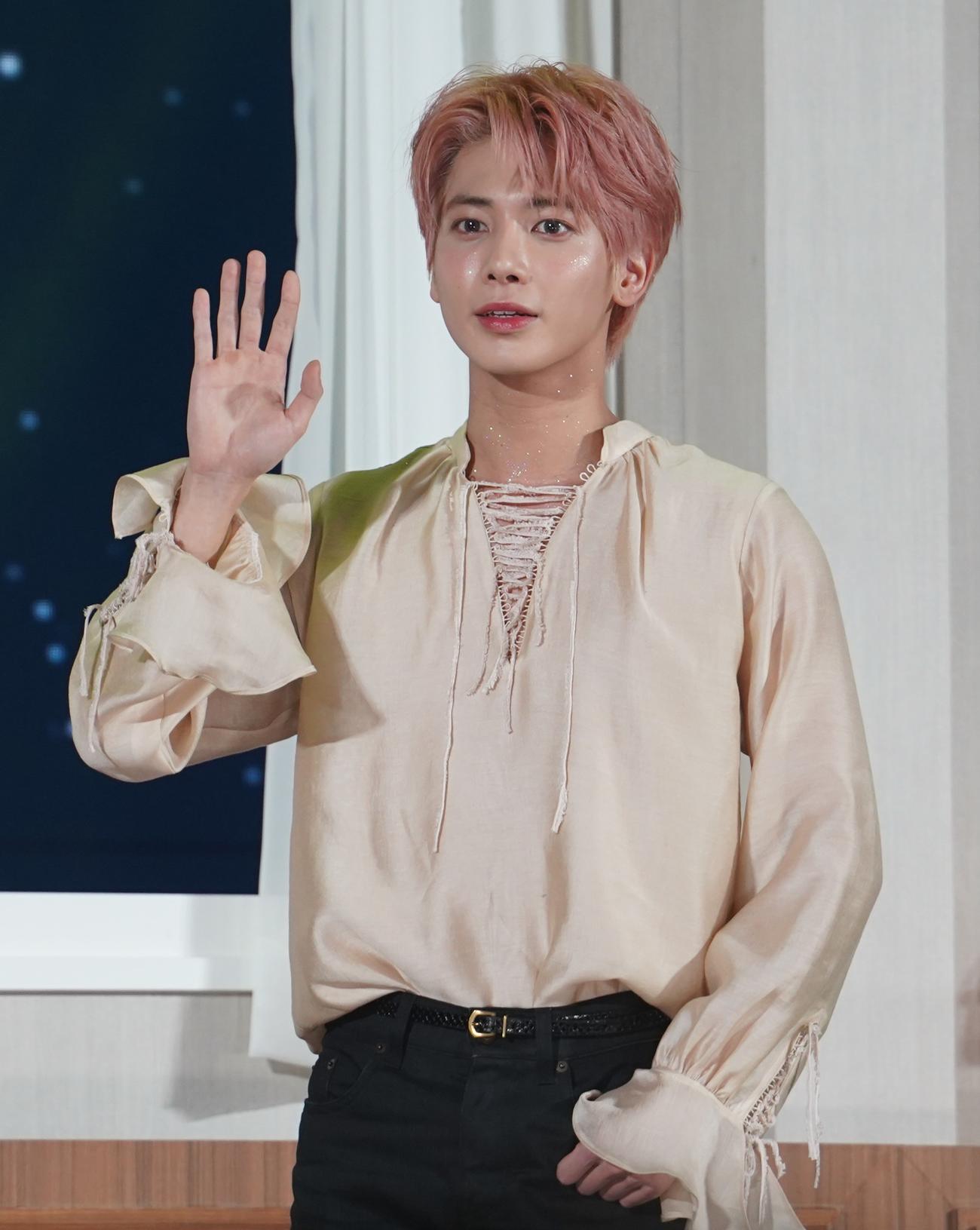 メディアショーケースを行った、TOMORROW X TOGETHERのTAEHYUN（撮影・佐藤勝亮）