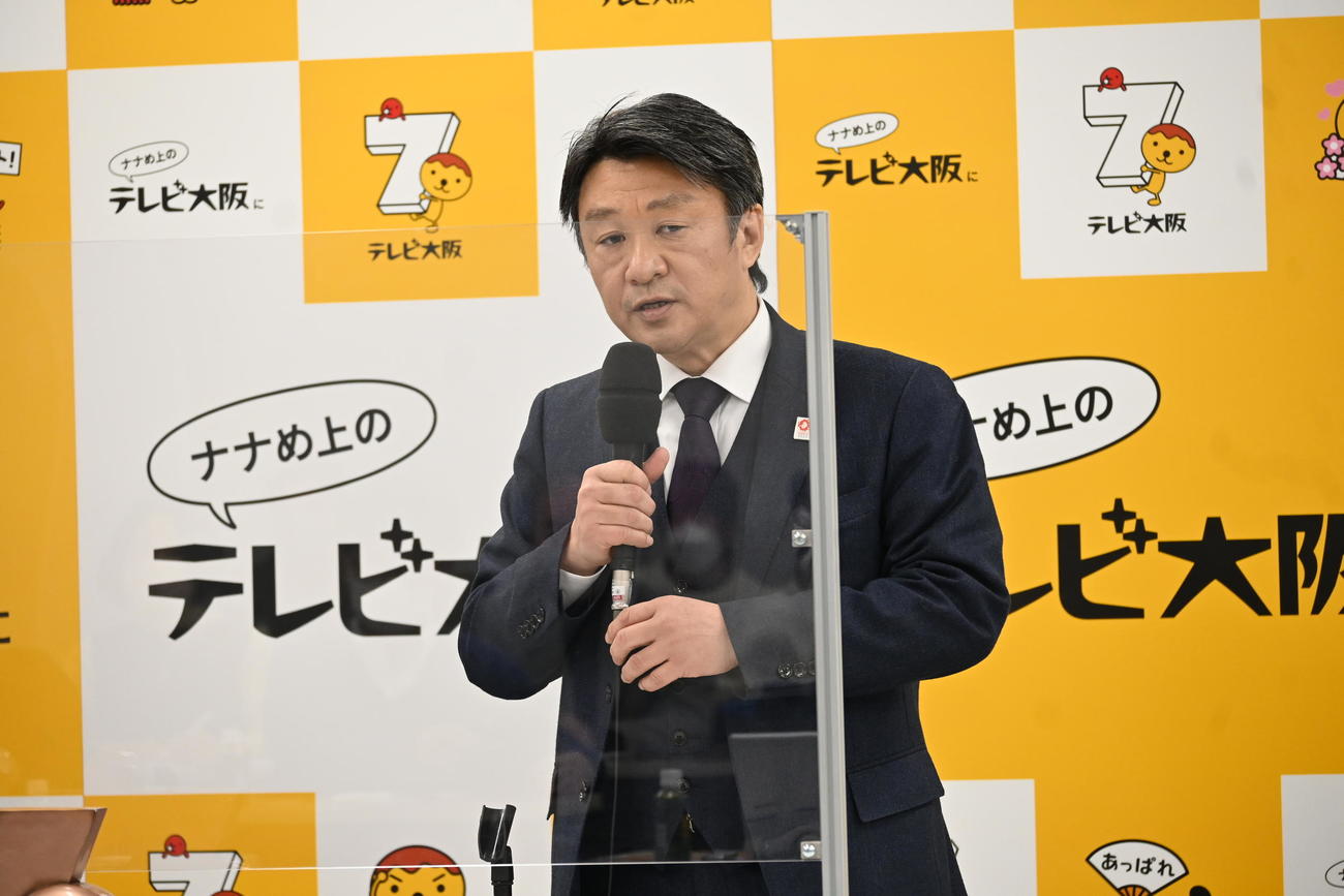 テレビ大阪品田卓社長（撮影・松浦隆司）