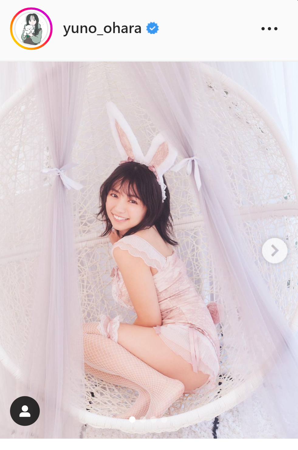うさぎコスプレを披露した大原優乃（インスタグラムより）