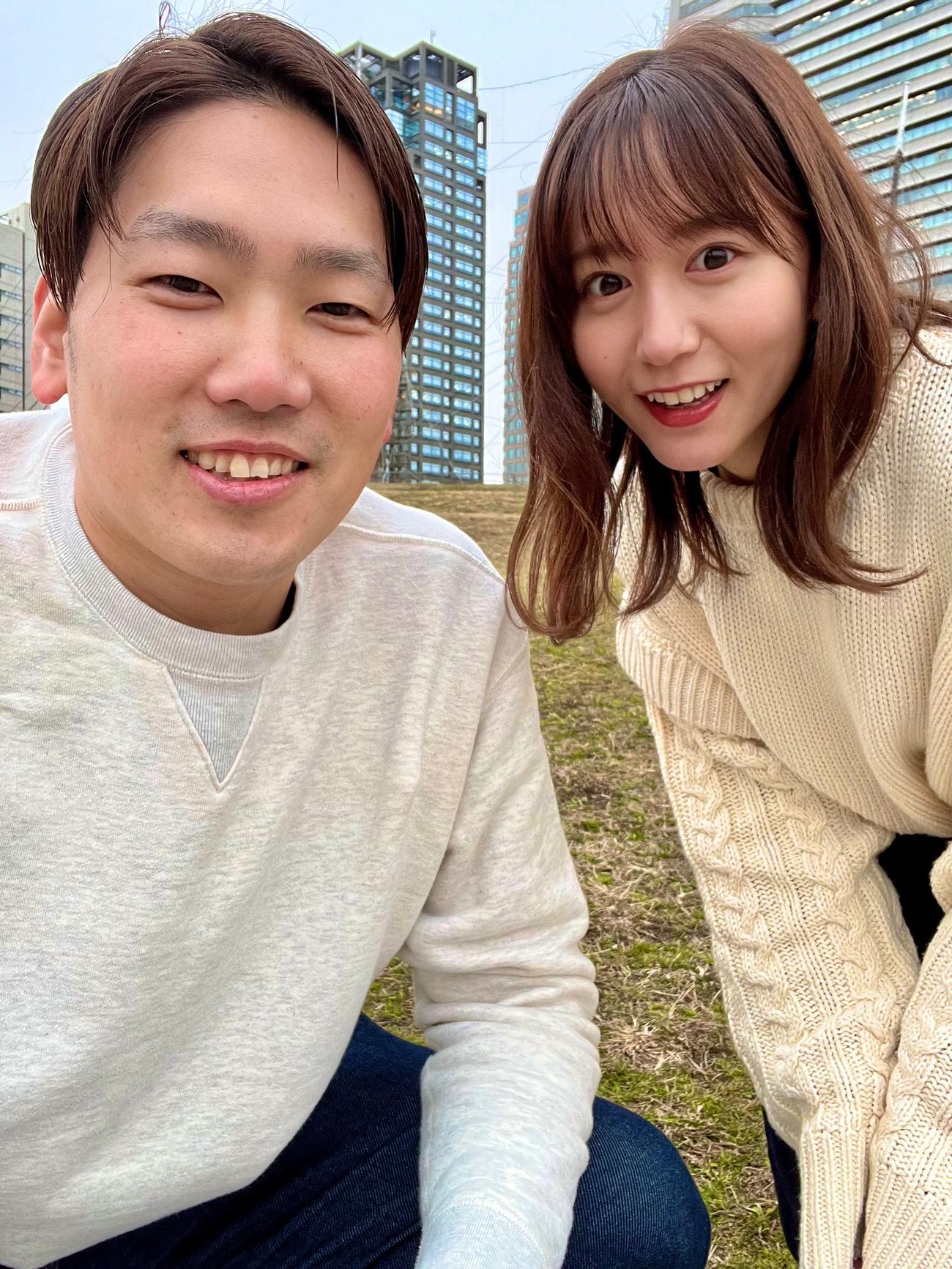 結婚を発表したソフトバンク石川柊太投手と大場美奈