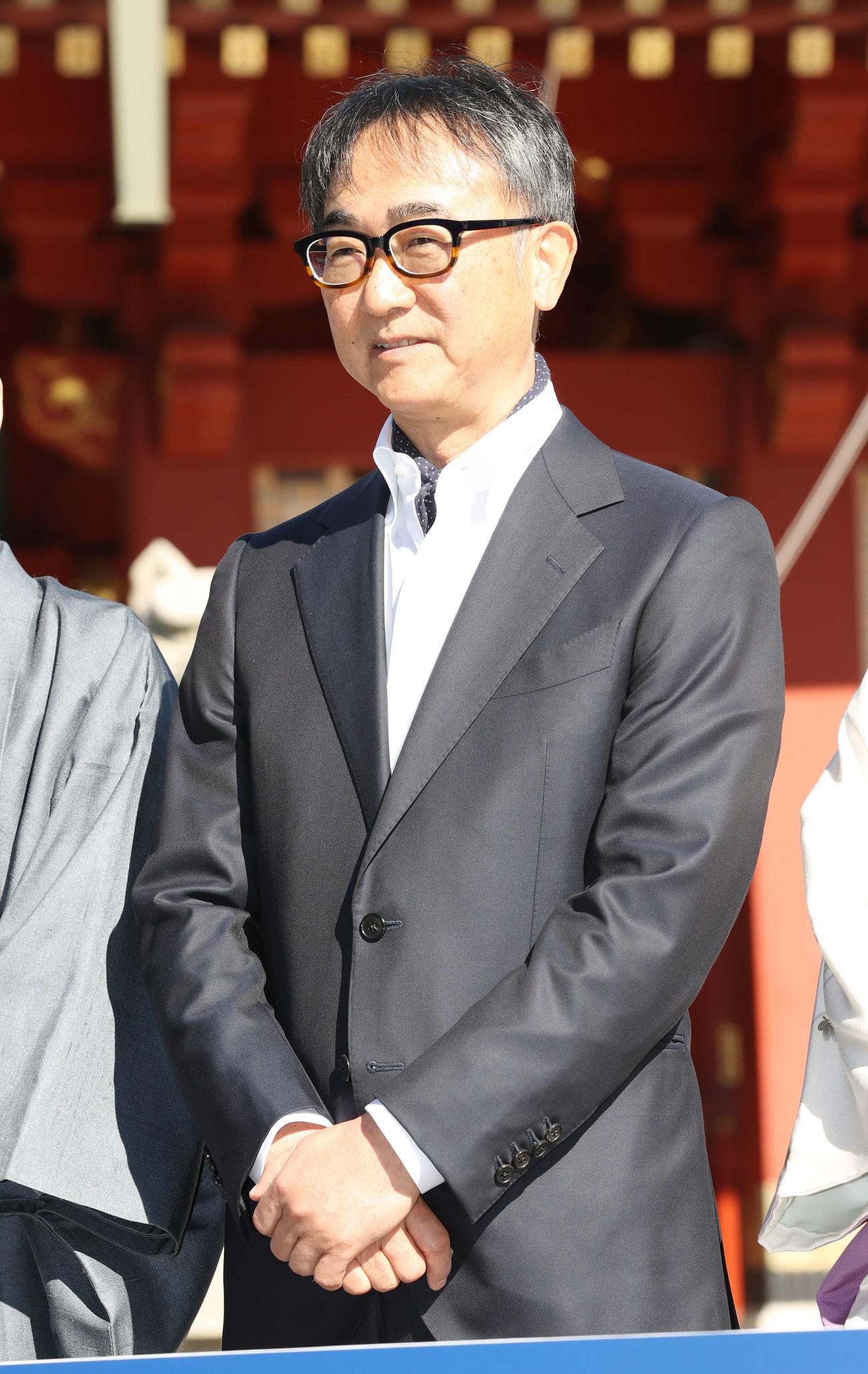 映画「シャイロックの子供たち」公開直前イベントで神田明神に登場した池井戸潤氏（撮影・宮地輝）