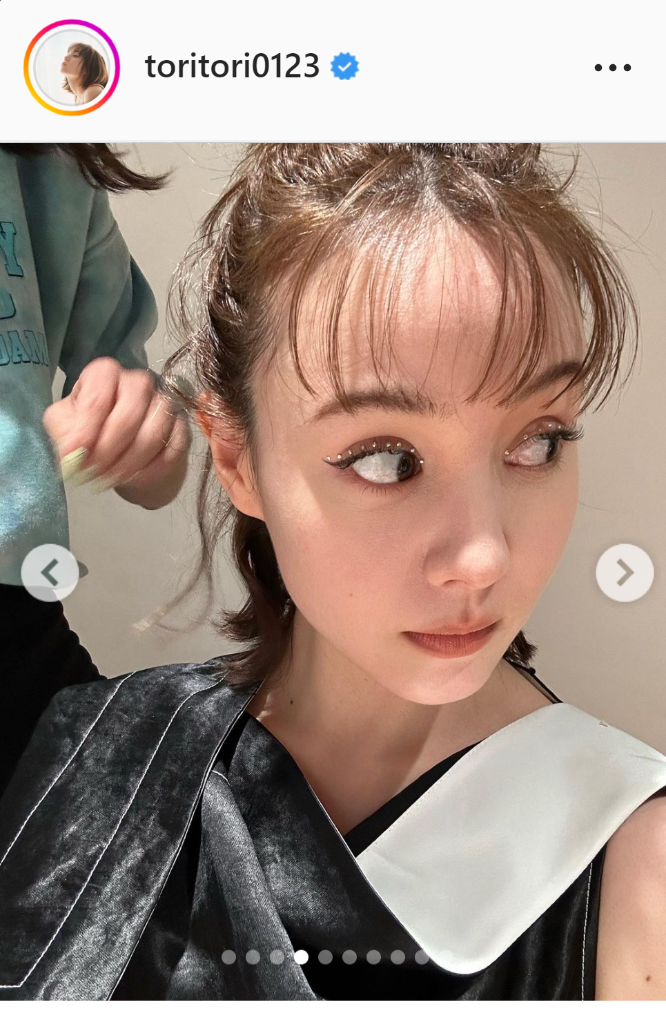 キラキラメーク姿を披露したトリンドル玲奈（インスタグラムより）