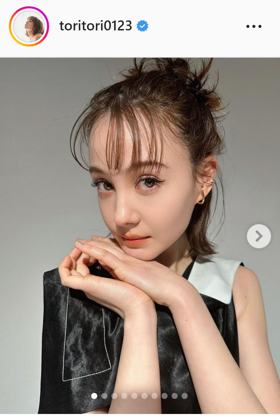 キラキラメーク姿を披露したトリンドル玲奈（インスタグラムより）
