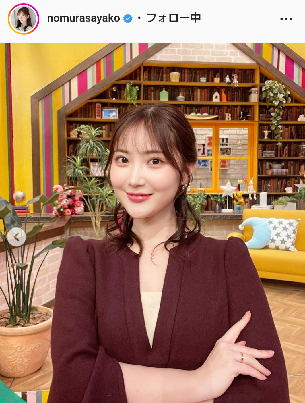 野村彩也子アナのインスタグラムより