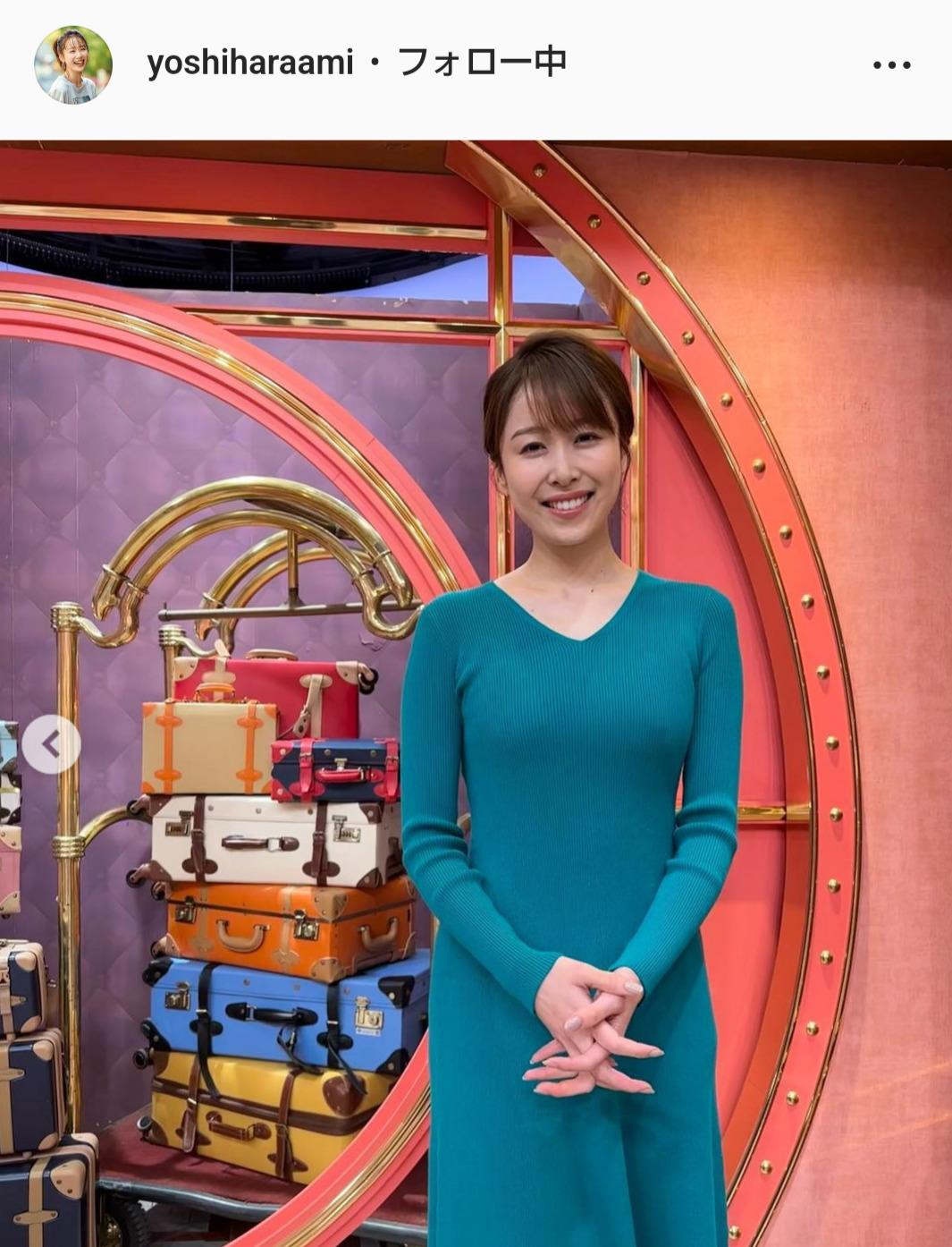 良原安美アナのインスタグラムより