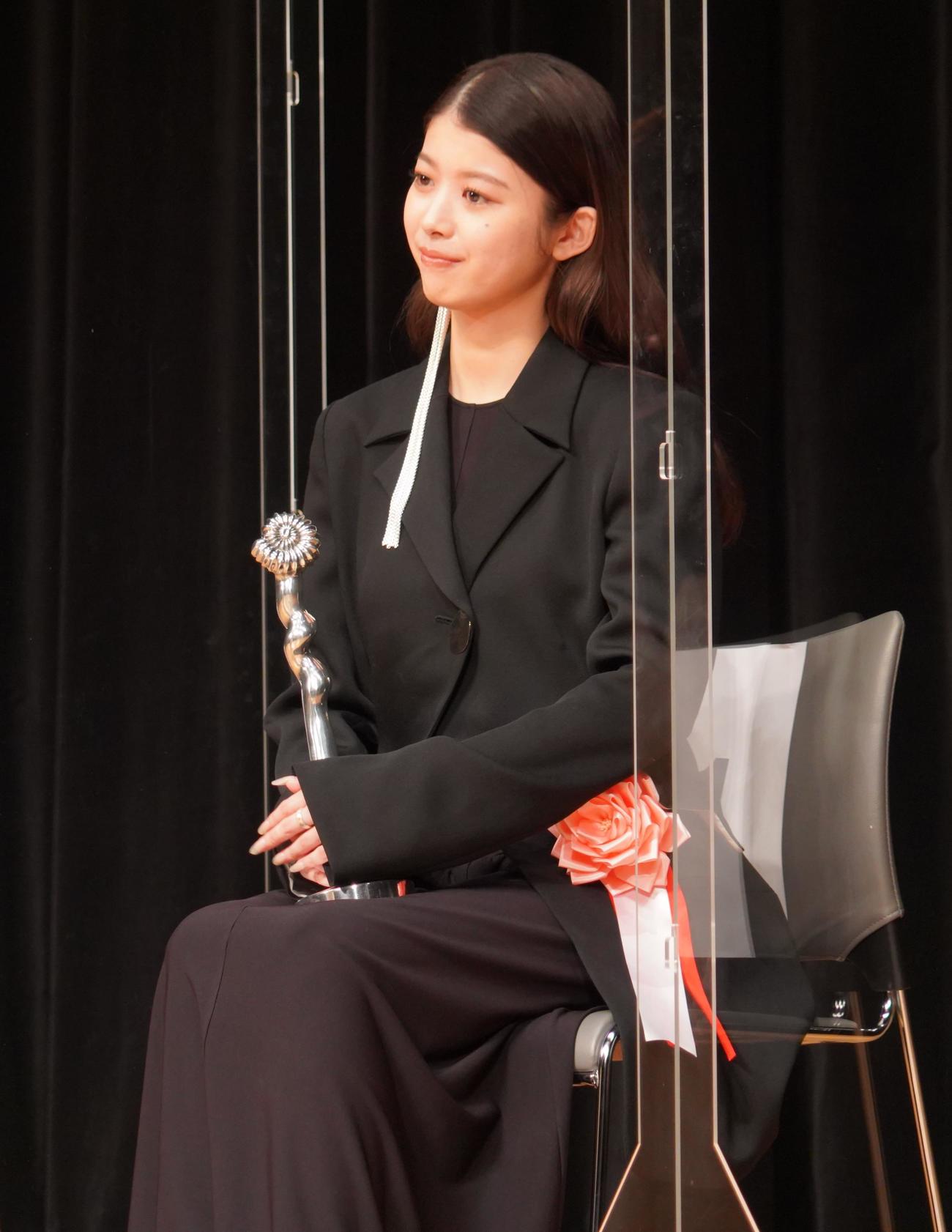 第44回ヨコハマ映画祭で最優秀新人賞を受賞した馬場ふみか（撮影・佐藤成）