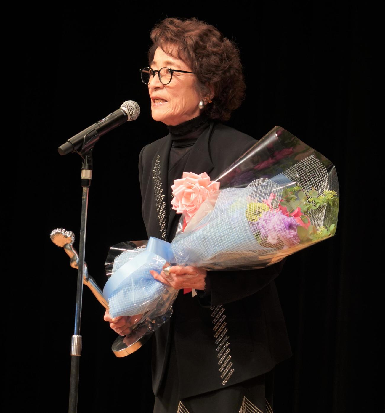 第44回ヨコハマ映画祭で主演女優賞を受賞した倍賞千恵子（撮影・佐藤成）