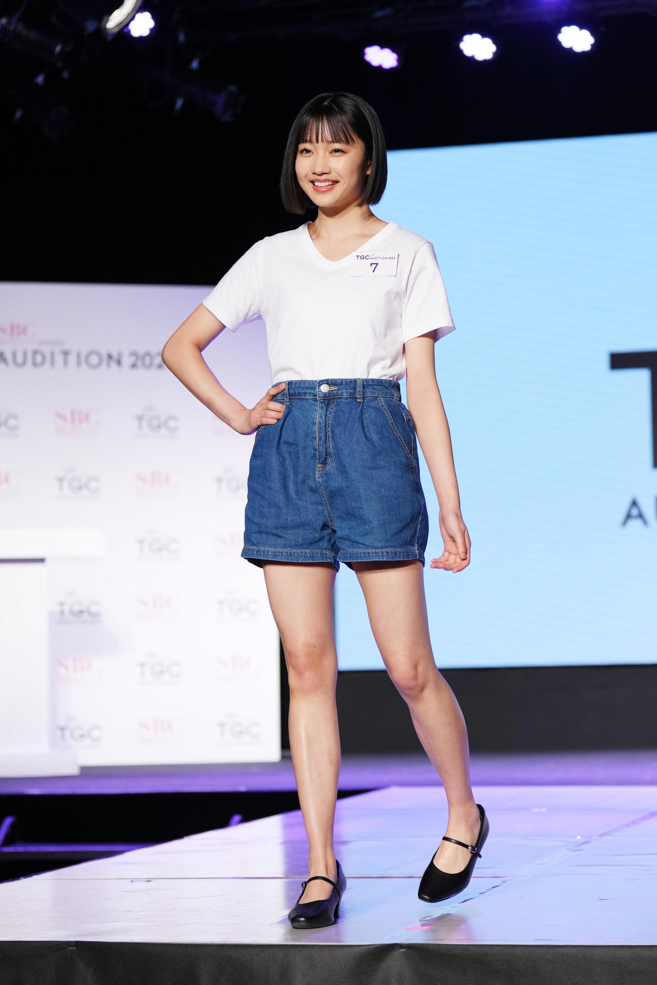 TGC AUDITIONでランウェイする結菜（撮影・菅敏）