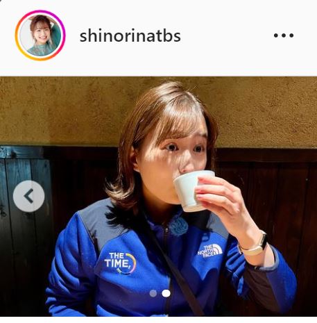 篠原梨菜アナのインスタグラムより
