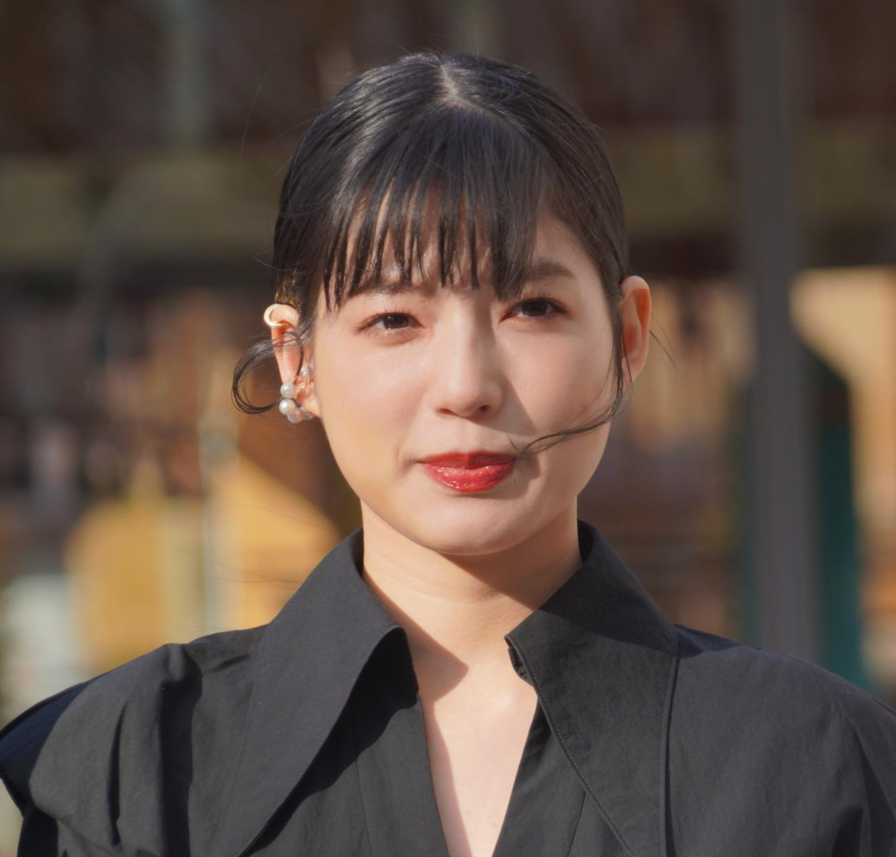 Paraviオリジナルドラマ「悪魔はそこに居る」の配信ヒット祈願イベントに出席した石井杏奈（撮影・佐藤成）
