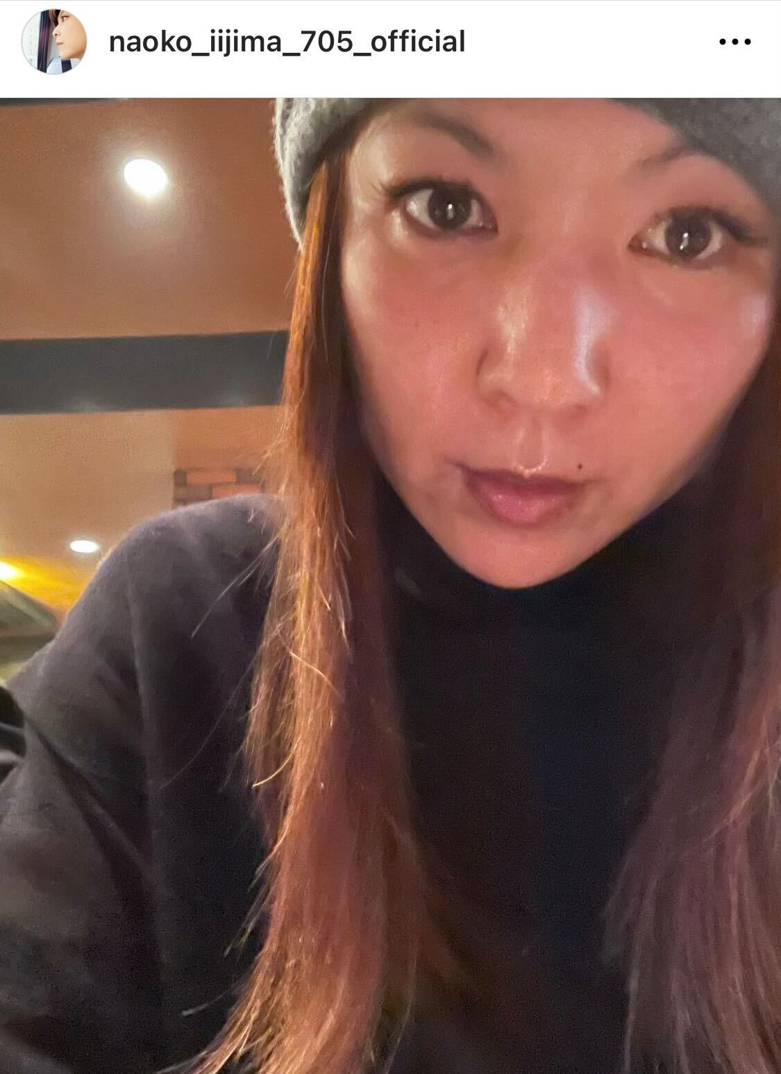 すっぴんと思われる素顔の飯島直子（飯島直子のインスタグラムより）