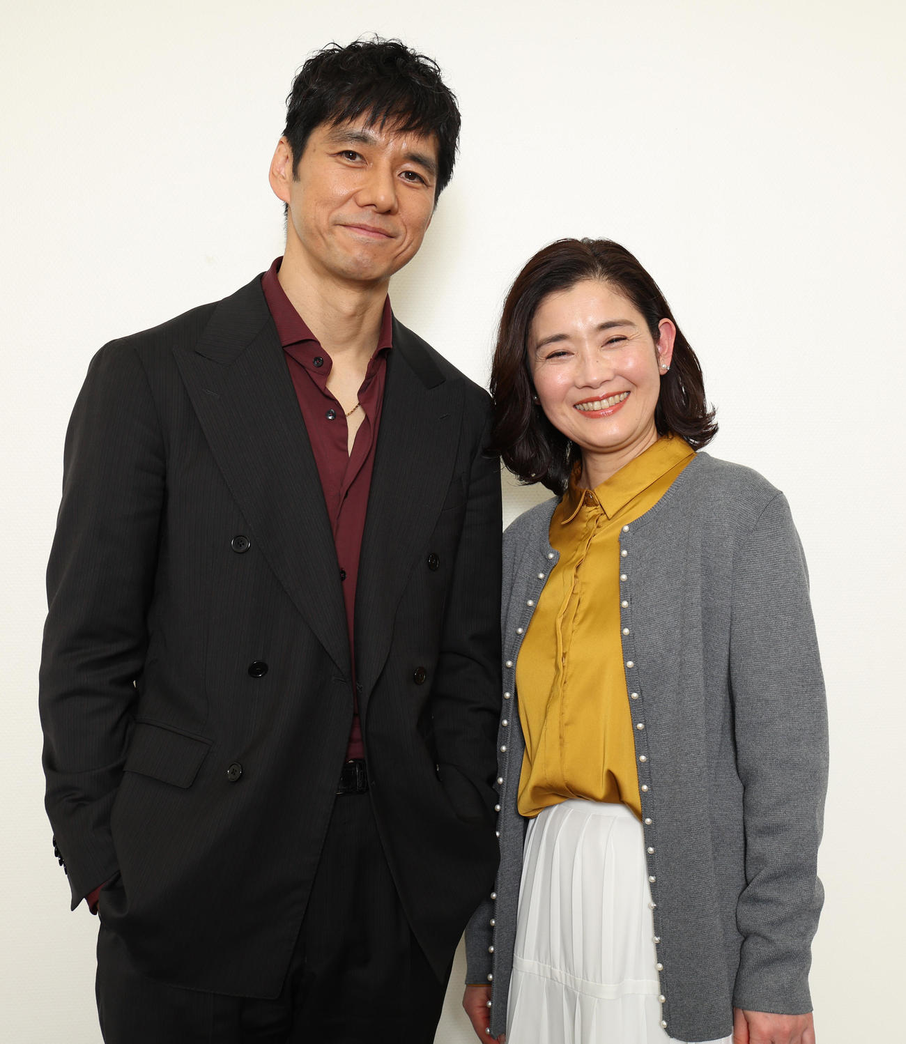 テレビ朝日系「警視庁アウトサイダー」で、30年ぶりのドラマ共演となった西島秀俊（左）と石田ひかり（撮影・野上伸悟）