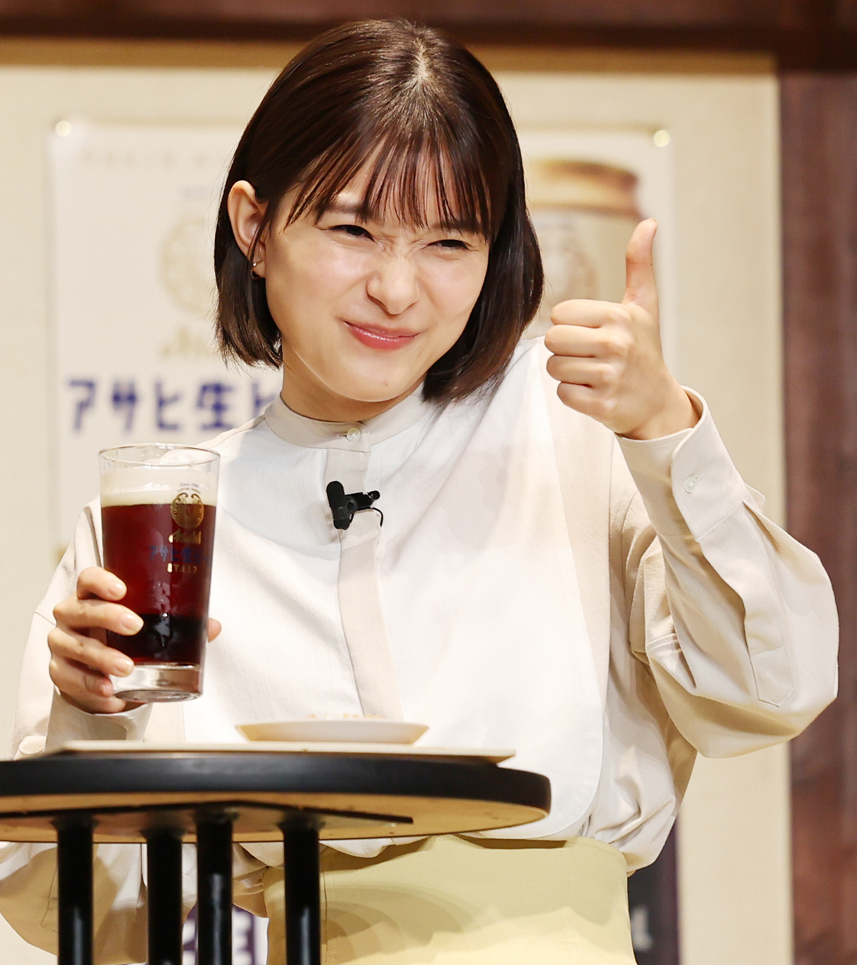 「アサヒ生ビール」新CM発表会に出席した