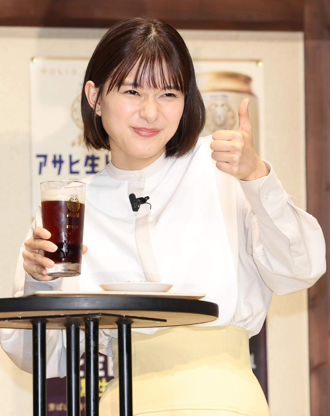 「アサヒ生ビール」新CM発表会に出席した