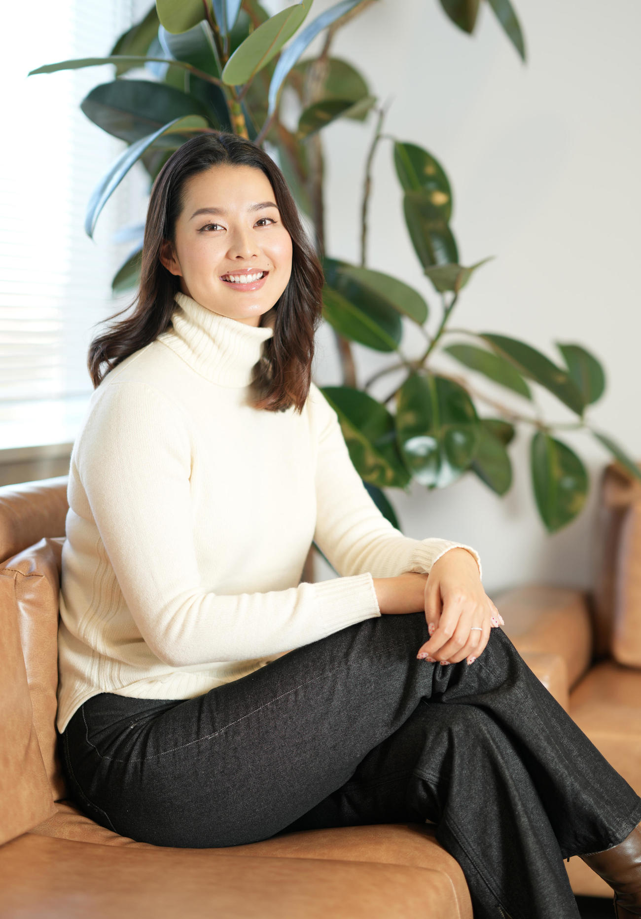 飾らない笑顔が魅力的なすみれ（撮影・鈴木みどり）