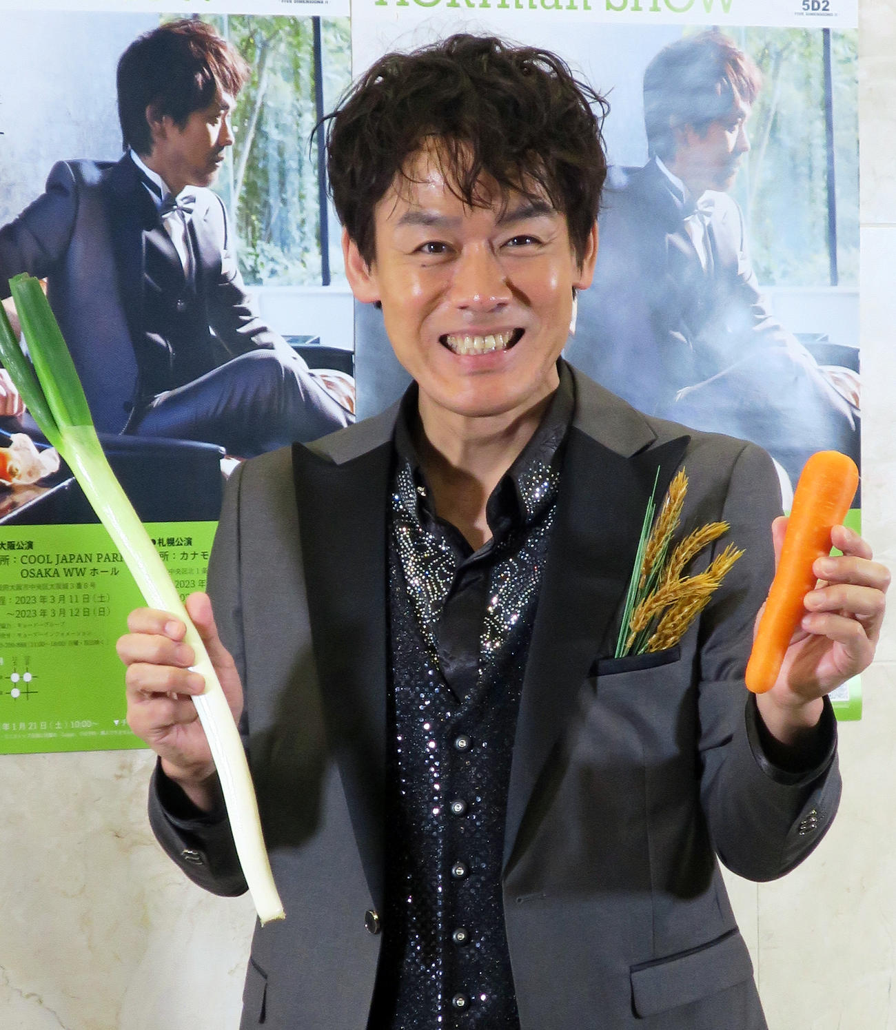 単独舞台「Hiroyuki Morisaki AGRIman SHOW」取材会を行った森崎博之