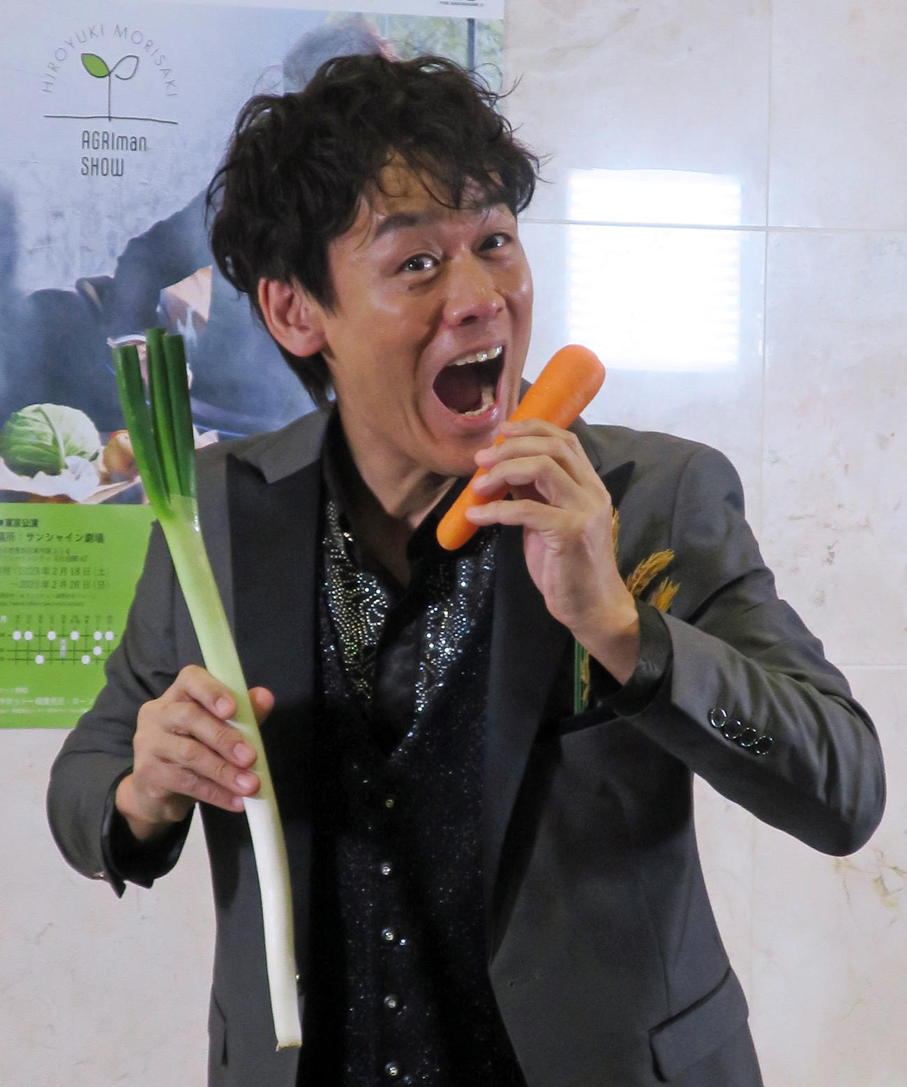 単独舞台「Hiroyuki Morisaki AGRIman SHOW」取材会を行った森崎博之