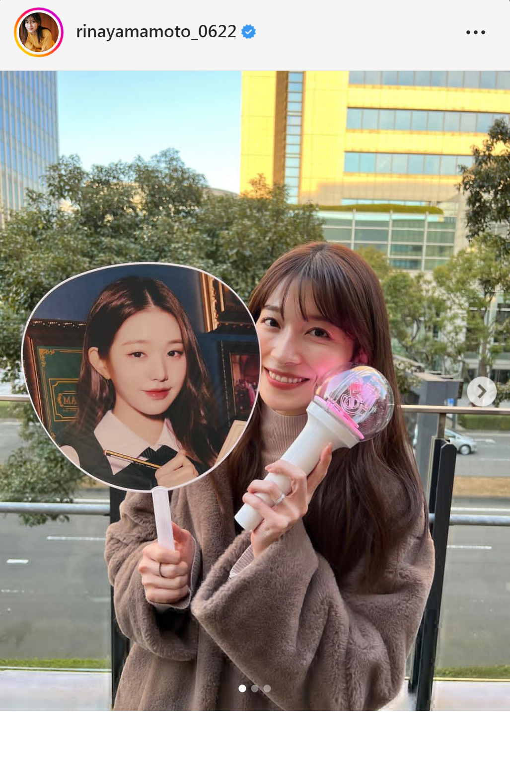 山本里菜アナのインスタグラムより