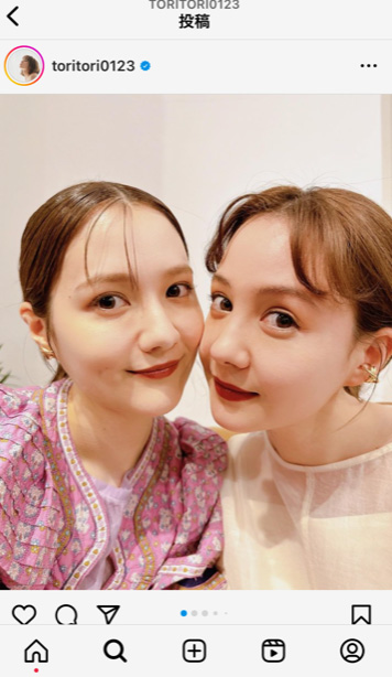トリンドル玲奈（右）のインスタより