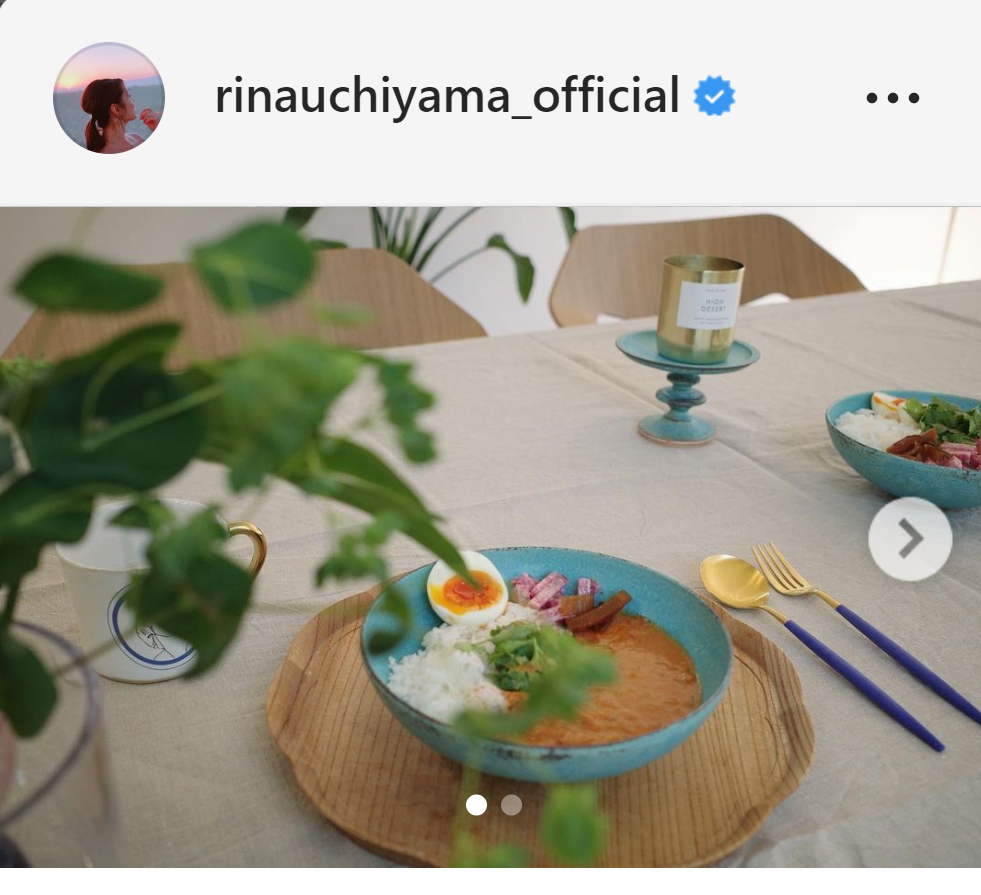 内山理名手作りの西アフリカ料理（インスタグラムより）