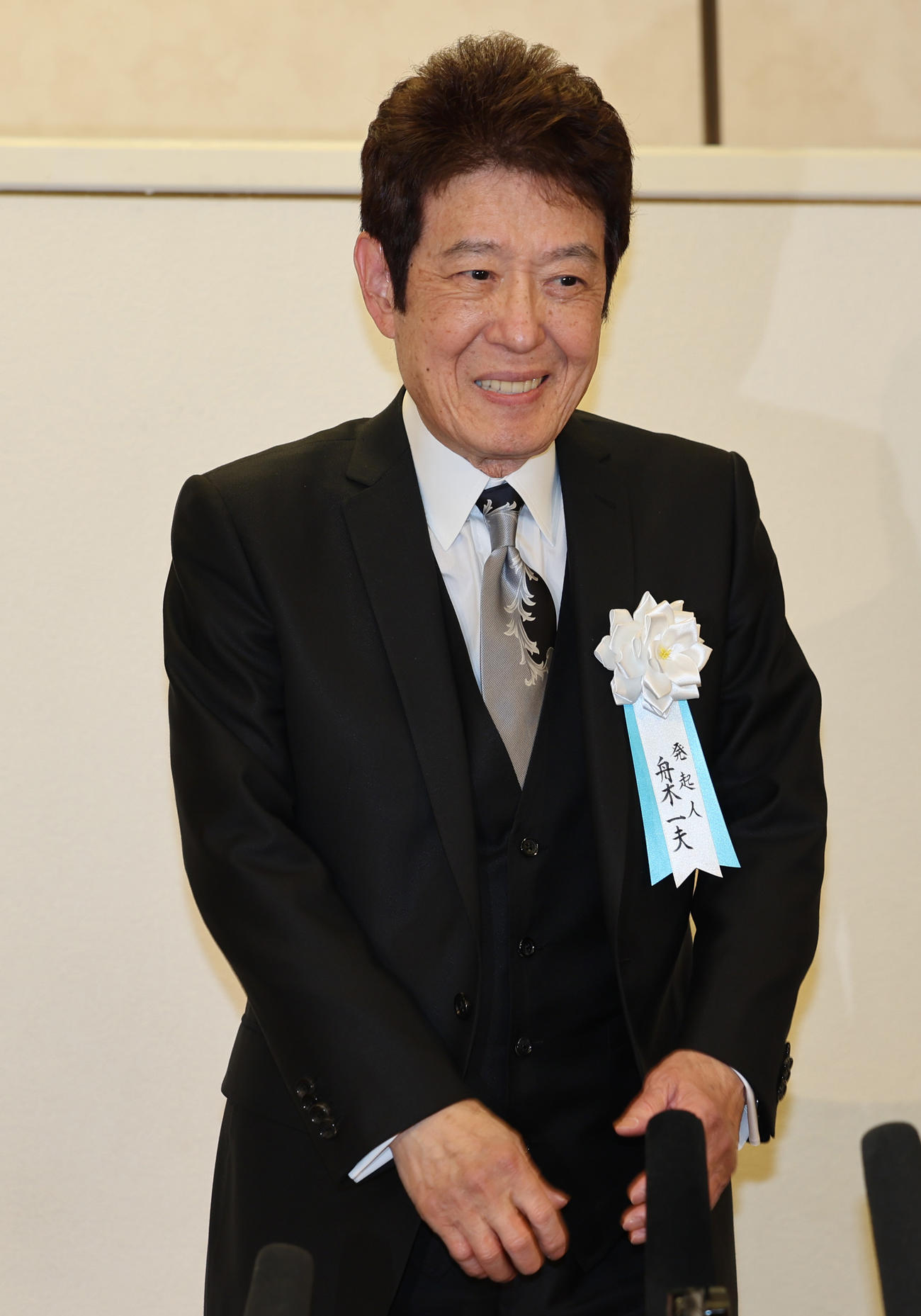 「西郷輝彦さんを偲ぶ会」に出席し思い出を語る舟木一夫（撮影・野上伸悟）