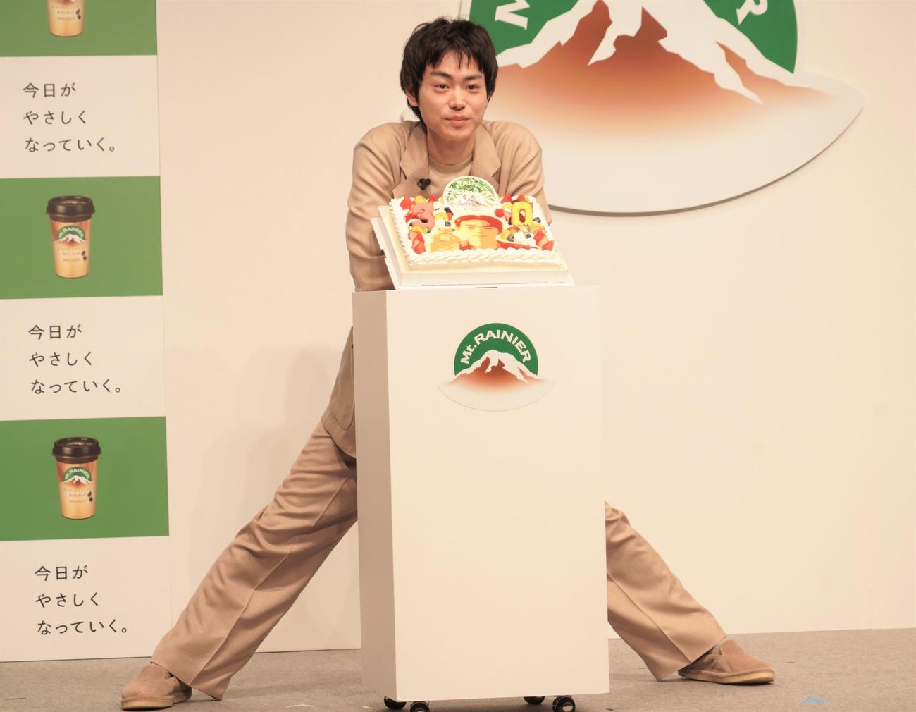 森永乳業のチルドコーヒーブランド「マウントレーニア」30周年発表会に出席した菅田将暉（撮影・佐藤成）