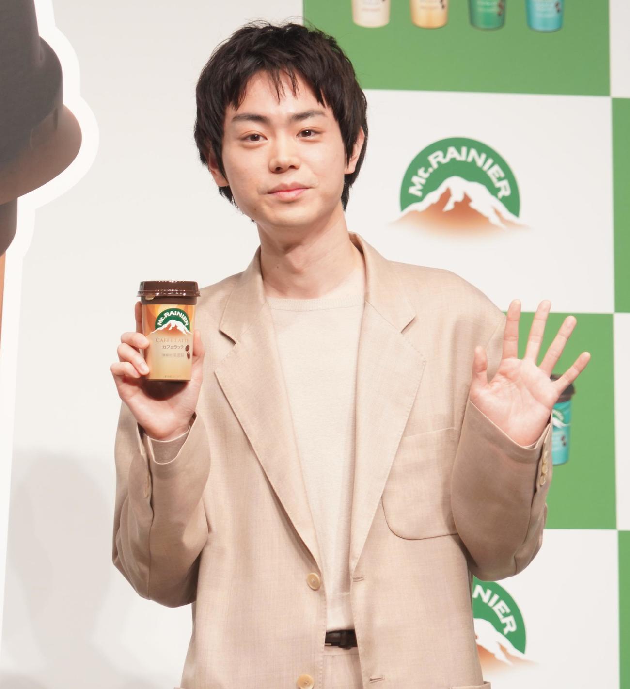 森永乳業のチルドコーヒーブランド「マウントレーニア」30周年発表会に出席した菅田将暉（撮影・佐藤成）