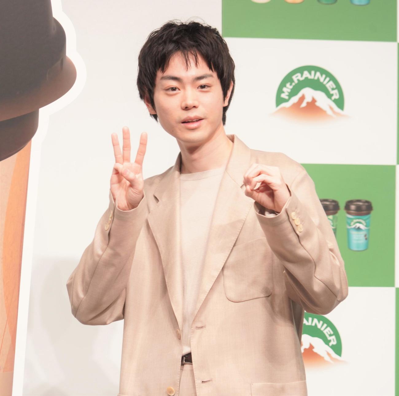 森永乳業のチルドコーヒーブランド「マウントレーニア」30周年発表会に出席した菅田将暉（撮影・佐藤成）