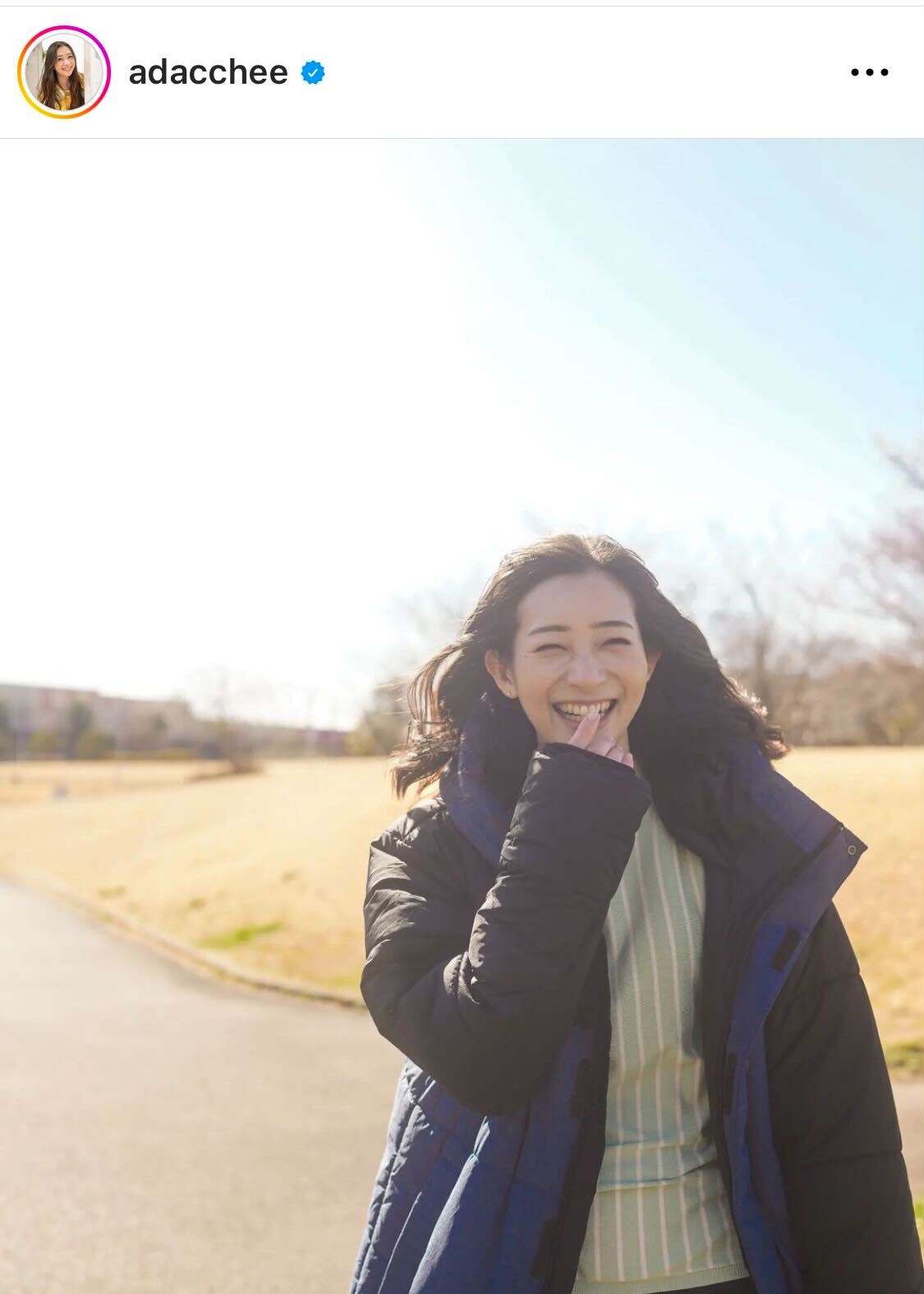 ミディアムヘアにイメージチェンジした足立梨花（足立梨花のインスタグラムより）