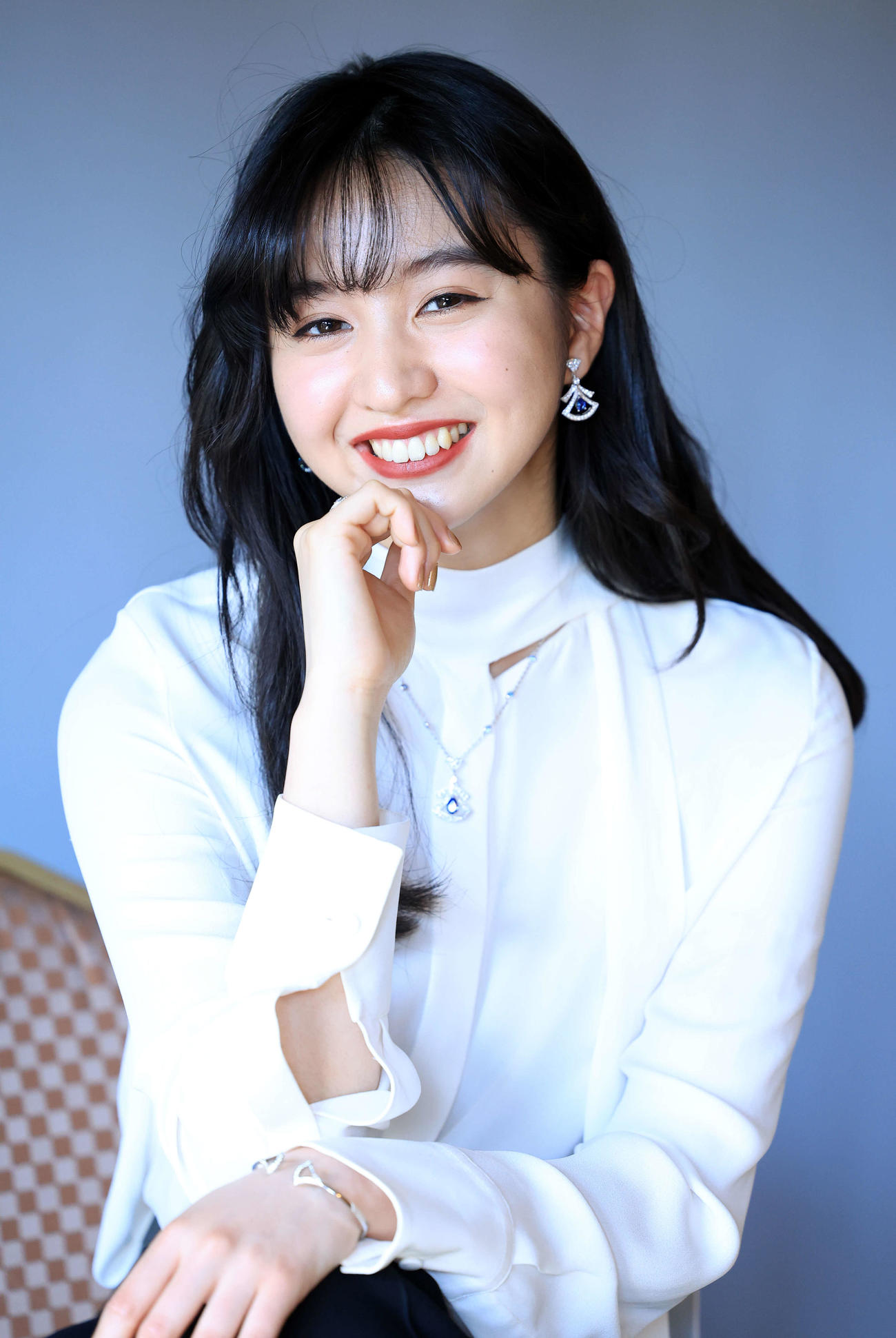 キラキラとはじけるような笑顔を見せるKoki，（撮影・浅見桂子）