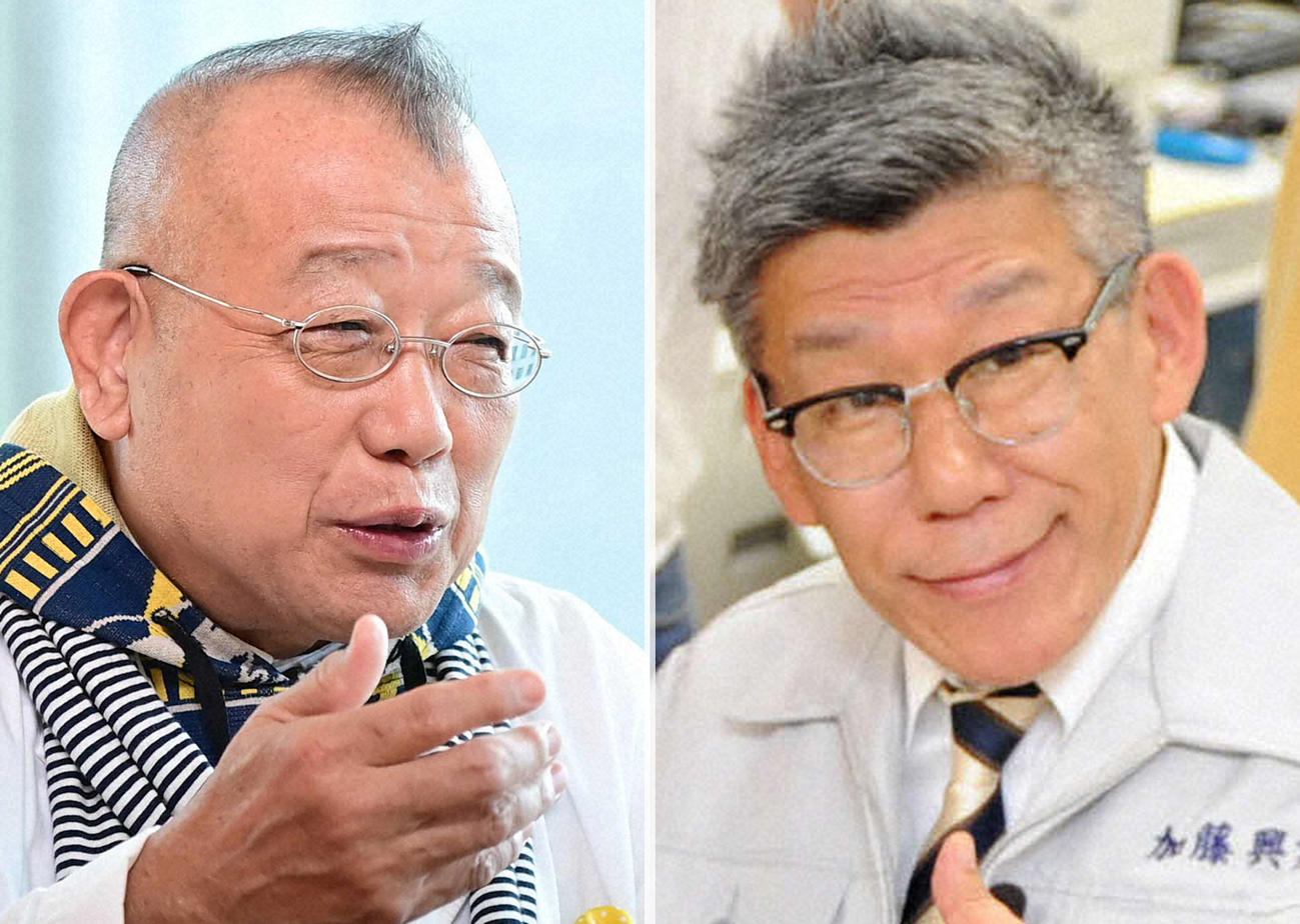 笑福亭鶴瓶（左）と弟子の笑瓶さん