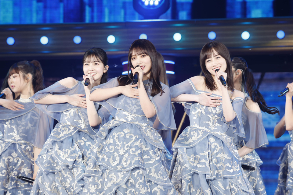 単独ライブを開催した乃木坂46の3期生。前列左から久保史緒里、与田祐希、山下美月