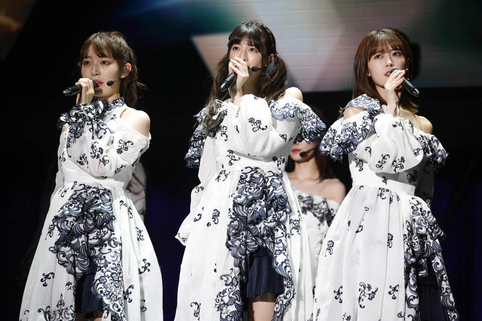 単独ライブを開催した乃木坂46の3期生。左から阪口珠美、吉田綾乃クリスティー、岩本蓮加