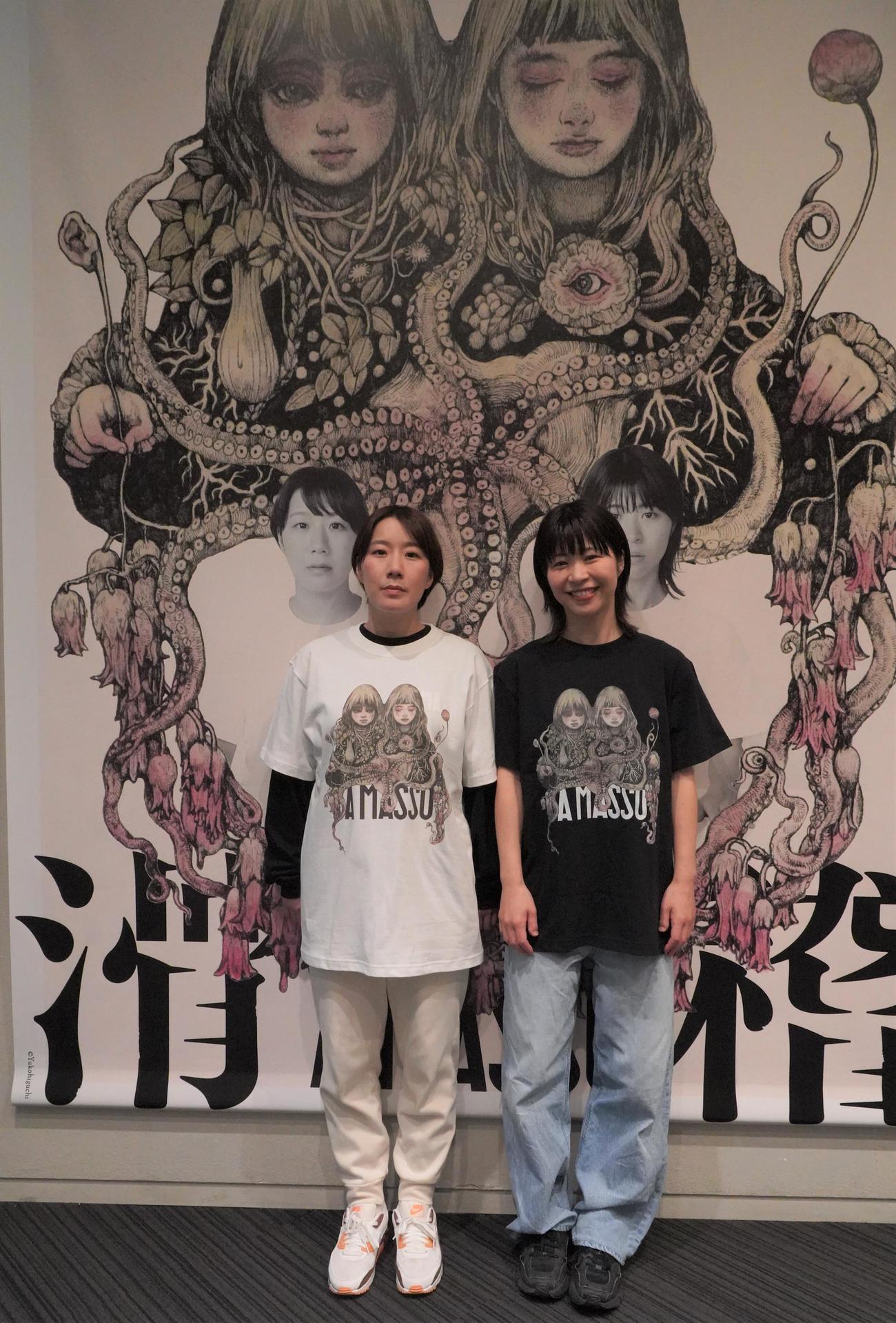 ライブ「滑稽」開催したお笑いコンビ、Aマッソの村上（左）と加納（撮影・佐藤成）