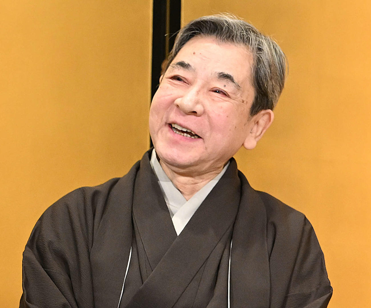 合同取材会で笑顔の中村梅玉（撮影・滝沢徹郎）