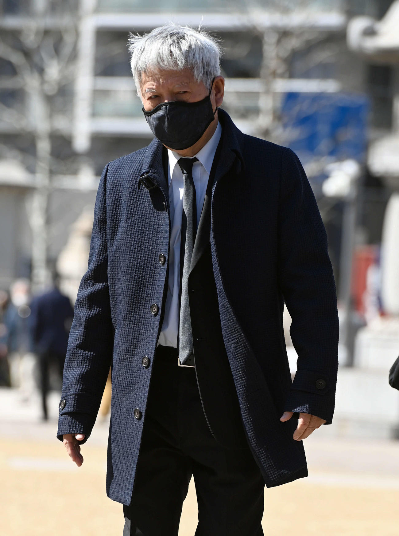 笑福亭笑瓶さんの葬儀に参列した清水国明（撮影・たえ見朱実）